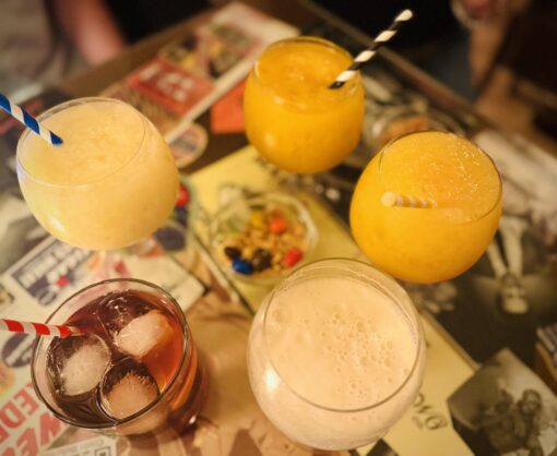 Assortment of cocktails.