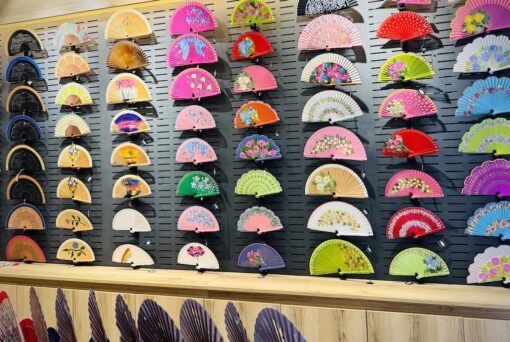 Display of different designs of fans.