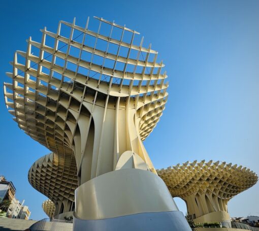 Breathtaking structure of grids walkway that is the Setas of Seville. 